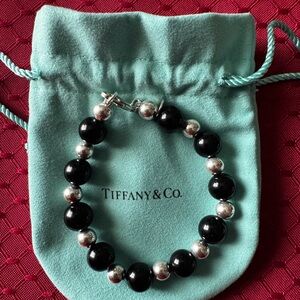 Tiffany & Co. Elegant Black and Silver Bracelet